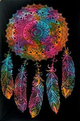 Tie Dye Dreamcatcher Multicolor Tapestry 55" x 83" ( sold by the piece)