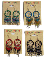 DREAM CATCHER DANGLE SEED BEAD EARRINGS ( sold by the dozen or piece )