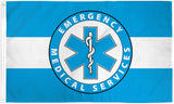 EMS EMERGENCY MEDICAL WHITE LINE 3 X 5 FLAG ( sold by the piece )