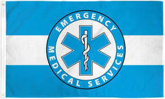 EMS EMERGENCY MEDICAL WHITE LINE 3 X 5 FLAG ( sold by the piece )