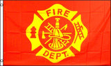 FIRE DEPT DEPARTMENT EMBLEM FLAG NEW 3 X 5 FLAG ( sold by the piece )