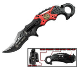FIRE FIGHTER FOLDING KNIFE WITH RING  (SOLD BY THE PIECE)