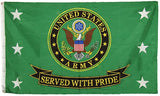 us ARMY SERVED WITH PRIDE 3' X 5' military FLAG (Sold by the piece)