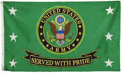 us ARMY SERVED WITH PRIDE 3' X 5' military FLAG (Sold by the piece)