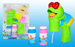GREEN FROG BUBBLE GUN WITH SOUND (sold by the piece ) **- CLOSEOUT NOW ONLY $3.95 EA
