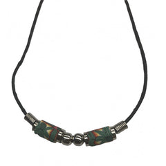 Fimo Marijuana leaf  Bead Wax Cord Necklace 18" With SIlver Beads (sold by the dozen)