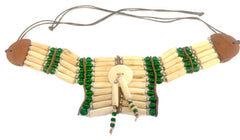 GREEN SMALL INDIAN STYLE BUFFALO BONE BREAST CHEST PLATE WITH DREAMCATCHER( sold by the piece)