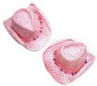 PINK COLOR WOVEN COWBOY HATS (Sold by the piece) *- CLOSEOUT NOW $ 5 EA