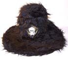 FUZZY TALL ROCK AND ROLL TOP HAT WITH SKULL (Sold by the piece)