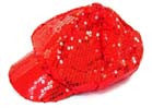 SEQUIN RED BASEBALL HAT (Sold by the piece)