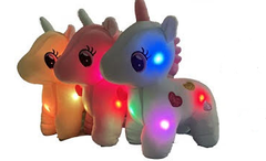 Light Up 15" Plush Heart Unicorn (sold by the piece)
