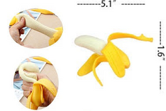 REALISTIC SQUEEZE STRETCHY BANANA IN PEEL(sold by the piece or dozen)