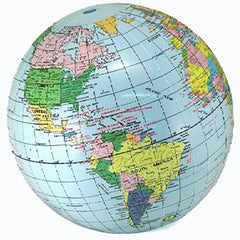 BLUE WORLD GLOBE 16 IN INFLATABLE ( sold by the dozen )