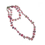 PURPLE AND PINK REAL SHELL BRACELET AND NECKLACE SET (Sold by the PIECE OR dozen)