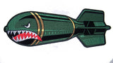 JUMBO SHARK FACE WITH TEETH DROPPING BOMB PATCH 10 x 4 inch  (Sold by the piece)
