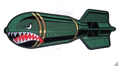 JUMBO SHARK FACE WITH TEETH DROPPING BOMB PATCH 10 x 4 inch  (Sold by the piece)