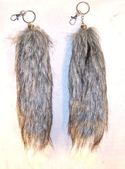 DARK BROWN WHITE TIP FOX TAIL KEY CHIAN (Sold by the piece) CLOSEOUT $ 2.00 EA