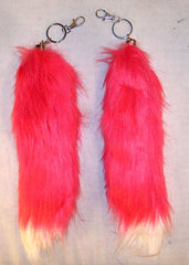 HOT PINK WHITE TIP FOX TAIL KEY CHIAN (Sold by the piece)