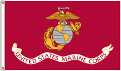 HEAVY NYLON MARINES CORP 3' X 5' FLAG (Sold by the piece)