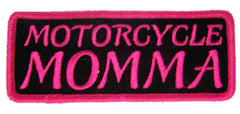 MOTORCYCLE MOMMA 4 IN EMBROIDERED PATCH (Sold by the piece)