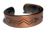 PURE HEAVY COPPER STYLE # D NATIVE SYMBOLS RING ( sold by the piece )