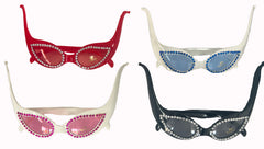 Jeweled Cat Eye Party Glasses  (Sold by the piece)