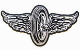 MOTORCYCLE WHEEL WINGS 5 INCH PATCH (Sold by the piece)