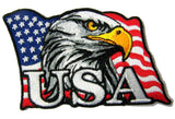 USA FLAG EAGLE HEAD 4 INCH EMBROIDERED PATCH ( sold by the piece )