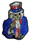 UNCLE SAM POSTER FLIPPING MIDDLE FINGER BIKER 5 IN EMBROIDERIED PATCH (sold by the piece )