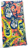 PEACH PAISLEY MULTI FUNCTION SEAMLESS BANDANA WRAP ( sold by the piece or 10 PACK)