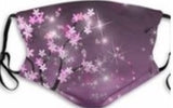 PURPLE FLOWER & STARS REUSABLE WASHABLE MASK with filter included (sold by the piece or dozen)