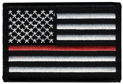 THIN RED LINE AMERICAN FLAG 3 INCH EMBROIDERED PATCH ( sold by the piece )