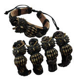 OWL RESIN LEATHER BRACELET (Sold by the PIECE OR dozen)