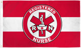 REGISTERED RN NURSE WHITE LINE 3 X 5 FLAG ( sold by the piece )