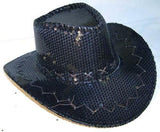 BLACK SEQUIN COWBOY HAT (Sold by the piece)