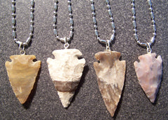 1 1/2 INCH *SMALL* ARROWHEAD PENDANT STAINLESS STEEL BALL CHAIN NECKLACE( sold by the peice or dozen )