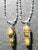 STAINLESS STEEL BALL CHAIN NECKLACE W WIRE WRAPPED TIGER EYE STONE ( sold by the peice or dozen )