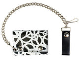 MULTIPLE PEACE SIGNS TRIFOLD LEATHER WALLETS WITH CHAIN (Sold by the piece)
