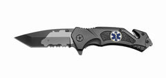 EMS WITH AMBULANCE FOLDING LOCK BLADE KNIFE (Sold by the piece)