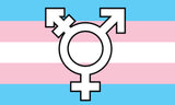 TRANSGENDER SYMBOLS RAINBOW  3 X 5 FLAG ( sold by the piece ) *- CLOSEOUT NOW $ 2.95 EA