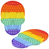 12 INCH MEGA SKULL RAINBOW  BUBBLE POP IT SILICONE STRESS RELIEVER TOY (sold by the piece )