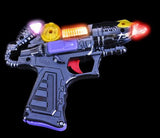 6.5" LIGHT UP SILVER SPACE BLASTER ( sold by the piece or dozen )