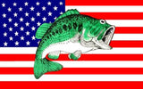 AMERICAN USA BASS FISH 3' X 5' FLAG (Sold by the piece)