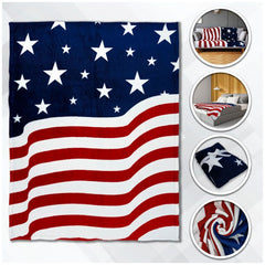 AMERICAN FLAG USA LARGE 50X60 IN PLUSH THROW BLANKET ( sold by the piece )