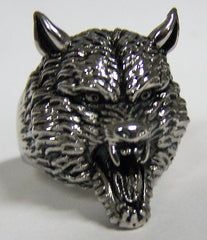 WEREWOLF HEAD WOLF STAINLESS STEEL BIKER RING ( sold by the piece )