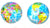 WORLD EARTH GLOBE 4 INCH EARTH BOUNCE / SQUEEZE BALLS ( sold by the dozen )